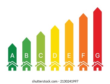 Casa de eficiencia energética con signo gráfico aislado en fondo blanco.