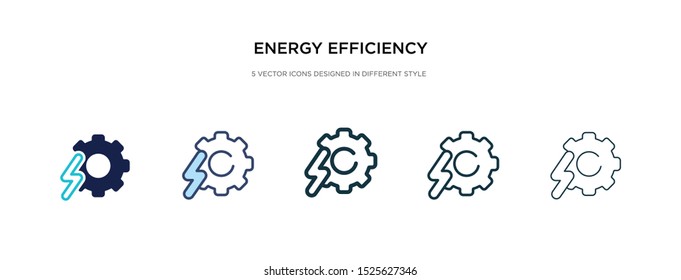 energy efficiency icon in different style vector illustration. two colored and black energy efficiency vector icons designed in filled, outline, line and stroke style can be used for web, mobile, ui