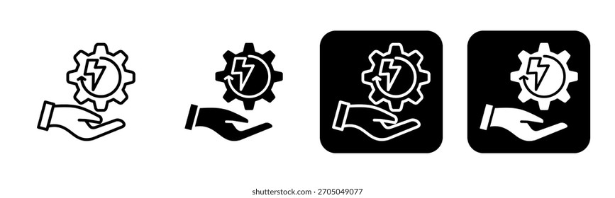 Energy Efficiency Icon Line and Black Fill Style Collection