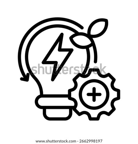 Energy Efficiency icon line vector illustration