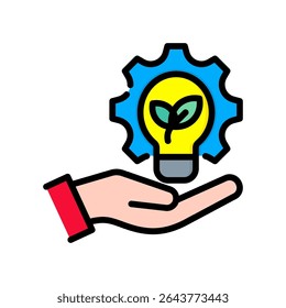 Energy Efficiency Icon Lineal Color Vector Illustration