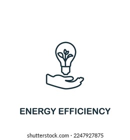 Icono de eficiencia energética. Icono monocromo de tecnología inteligente simple para plantillas, diseño web e infografías