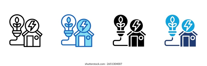 Energy Efficiency icon Multi Style Vector Illustration