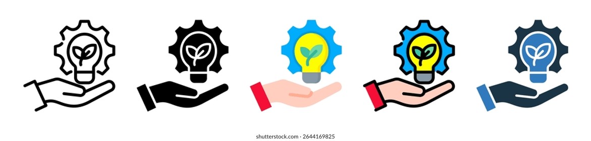 Energy Efficiency Icon Multiple Style Vector Illustration