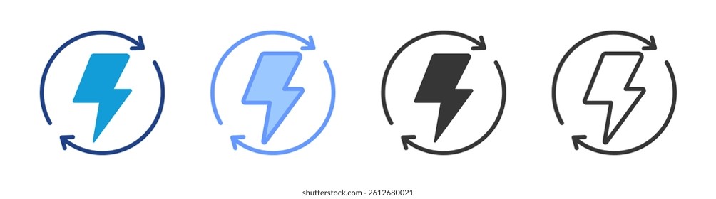 Energy Efficiency icon set multiple style collection