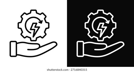 Energy Efficiency Icon White And Black Background Style