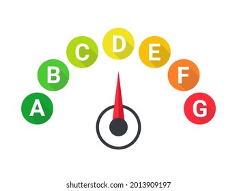 Energy efficiency icons. Energy efficiency rate sign concept. Vector illustration