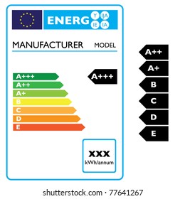 Energy Efficiency Label From Electric Appliance - Illustration