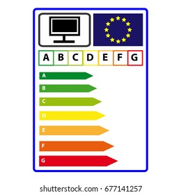 Energy efficiency label for electrical appliances isolated on white background. Vector illustration