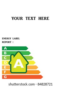 energy efficiency label of house - illustration