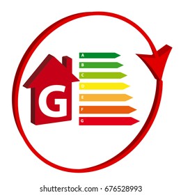 Energy efficiency label isolated on white background. Vector illustration