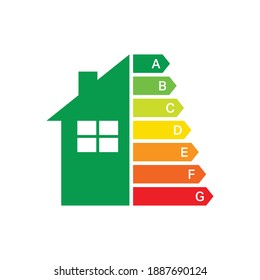 energy efficiency label on white background. energy saving label. energy label a, b, c, d, e, f, g