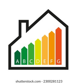 energy efficiency label on white background. energy saving label. energy label a, b, c, d, e, f, g. Vector illustration.