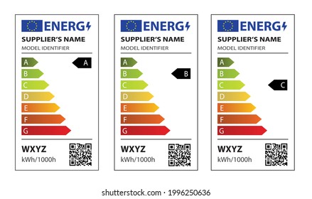 Energieeffizienzkennzeichnung, Vektorgrafik, Symbol.