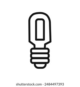 energy efficiency light bulb icon linear vector graphics sign