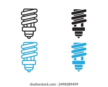 energy efficiency light bulb icon black and white vector outline sign