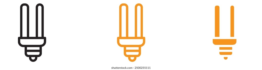 Energy Efficiency Light Bulb Icon Set Eco-Friendly Lighting Illustrations for Sustainability