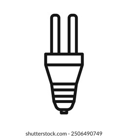 icono de bombilla de eficiencia energética Logo de Vector de arte de línea negra