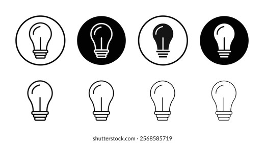 energy efficiency light bulb icon Simple thin outline