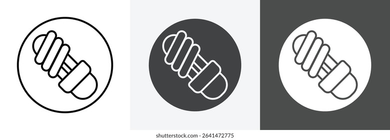 energy efficiency light bulb icon set vector art