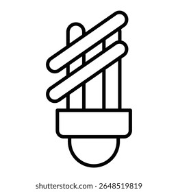 energy efficiency light bulb icon Outline isolated logo mark