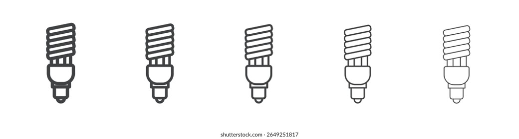 Icono de la bombilla de la eficacia energética Ilustración simple Símbolo de la colección
