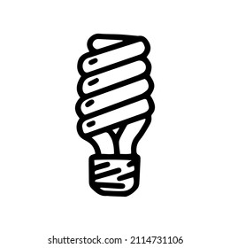 icono sencillo de la bombilla de eficiencia energética línea vectorial