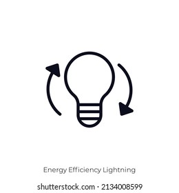 Energy Efficiency Lightning icon. Outline style icon design isolated on white background