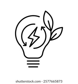 energy efficiency line black icon.  Sign for web page, mobile app, button, logo. Vector isolated button. Editable stroke.