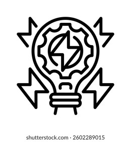 Energy Efficiency Line Icon, Outline Symbol for Sustainable Power, Low Energy Consumption, Green Technology, and Eco-Friendly Solutions. Vector Sign Icon.
