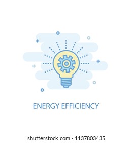 Energy efficiency line trendy icon. Simple line, colored illustration. Energy efficiency symbol flat design from Green Energy set. Can be used for UI/UX