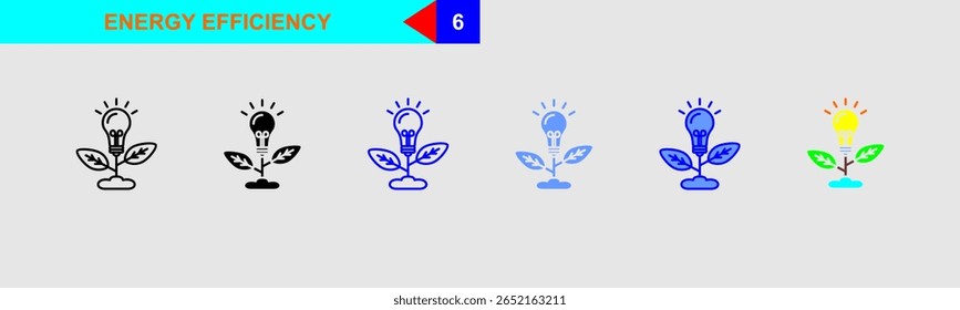 Conjunto de iconos de fabricación de eficiencia energética