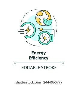 Energy efficiency multi color concept icon. Reducing energy consumption. HVAC system. Round shape line illustration. Abstract idea. Graphic design. Easy to use in promotional material
