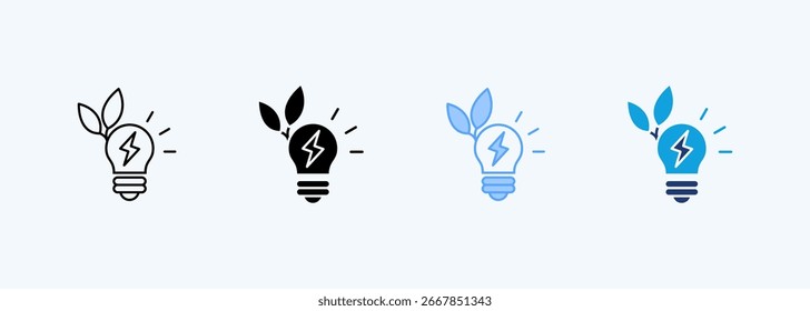 Energy Efficiency Outline Icon Multiple Style