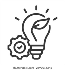 Energy Efficiency Outline Icon Vector Illustration