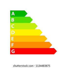 Energy efficiency rating arrows, power saving class, stock vector illustration