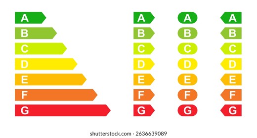 Energy efficiency rating concept. Energy efficiency scale. Vector illustration.