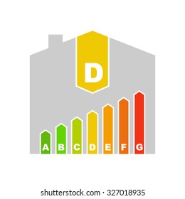 Energy efficiency rating, flat design, web icon, vector illustration