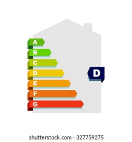 Energy efficiency rating, flat design, web icon, vector illustration