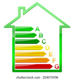 Energy efficiency rating on a white background.