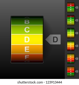 Energy efficiency rating. Vector.