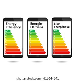 Energy efficiency Smartphone App. Eps10 vector illustration.
