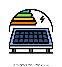 vector de icono de color del panel solar de eficiencia energética. señal de panel solar de eficiencia energética. ilustración de símbolo aislado