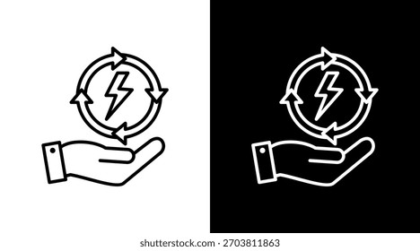 Energy Efficiency White Icon Set Design