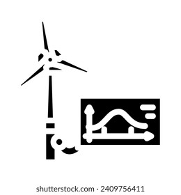 energy efficiency wind turbine glyph icon vector. energy efficiency wind turbine sign. isolated symbol illustration