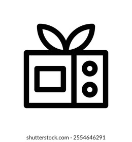 Energy efficient appliances. Editable stroke icon on white background.