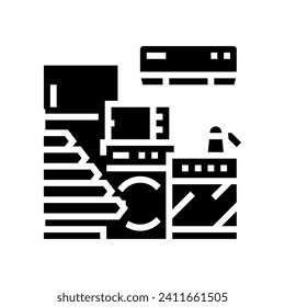energy efficient appliances green glyph icon vector. energy efficient appliances green sign. isolated symbol illustration