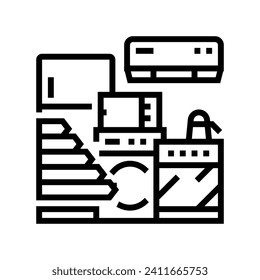 energy efficient appliances green line icon vector. energy efficient appliances green sign. isolated contour symbol black illustration