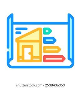 energy efficient building design color icon vector. energy efficient building design sign. isolated symbol illustration
