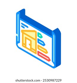 Diseño de edificio eficiente de energía Vector de icono isométrico. Diseño de edificio eficiente de energía. Ilustración de símbolo aislado